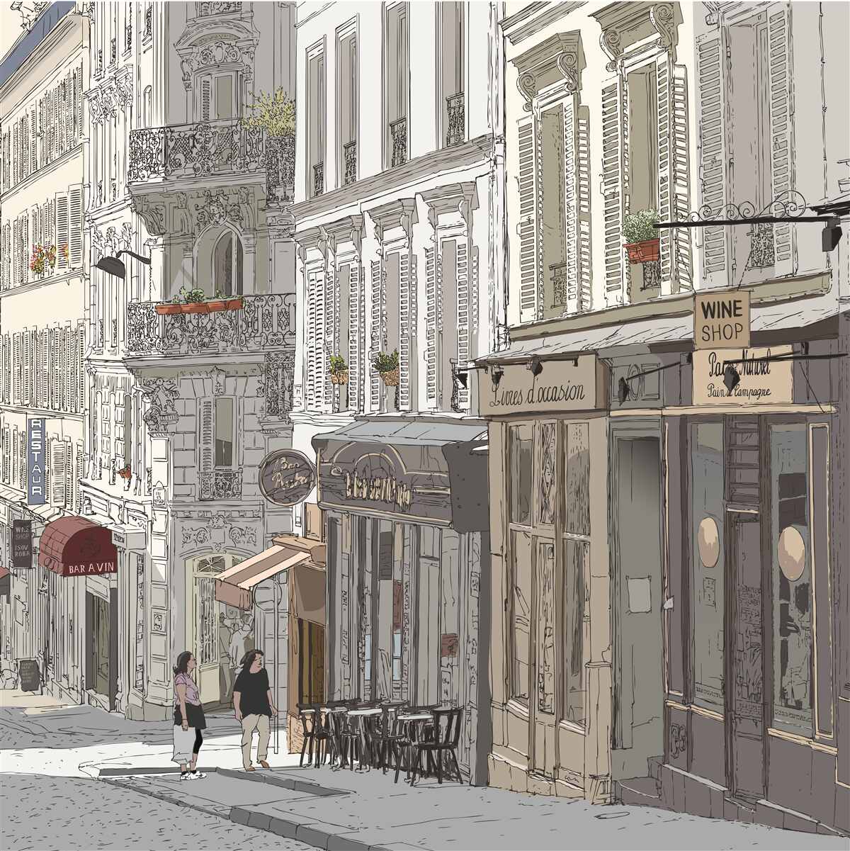 Fototapet imagine a străzii montmartre