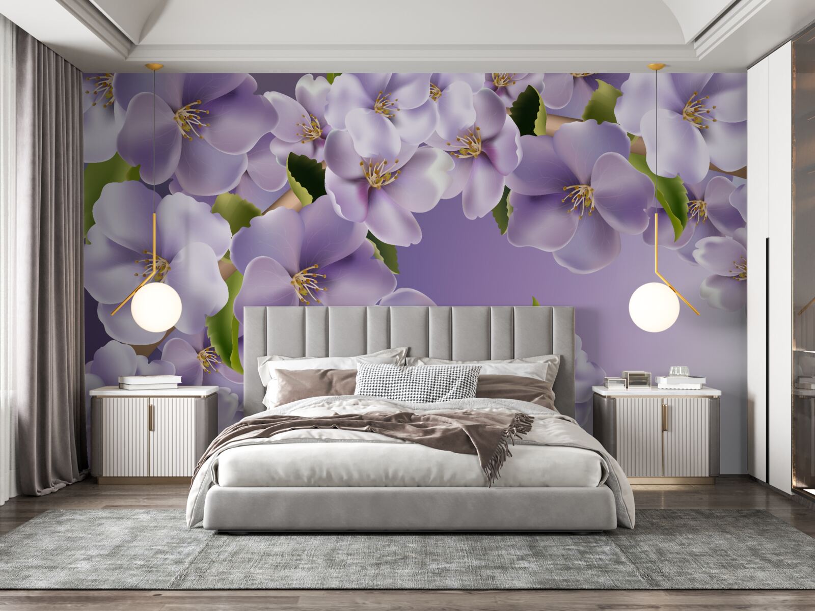 Fototapet nuanțe subtile de liliac într-o floare delicată de orhidee