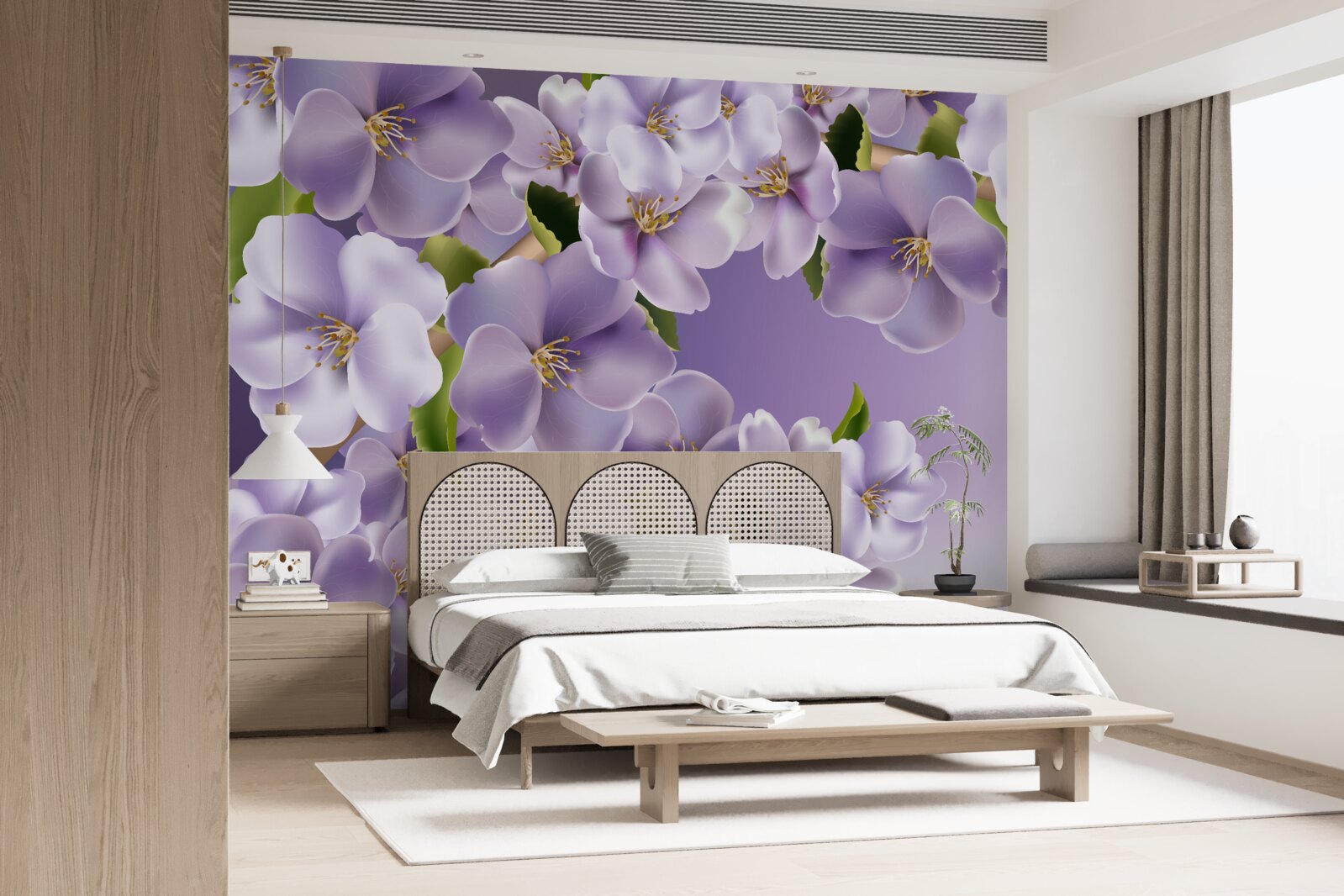 Fototapet nuanțe subtile de liliac într-o floare delicată de orhidee