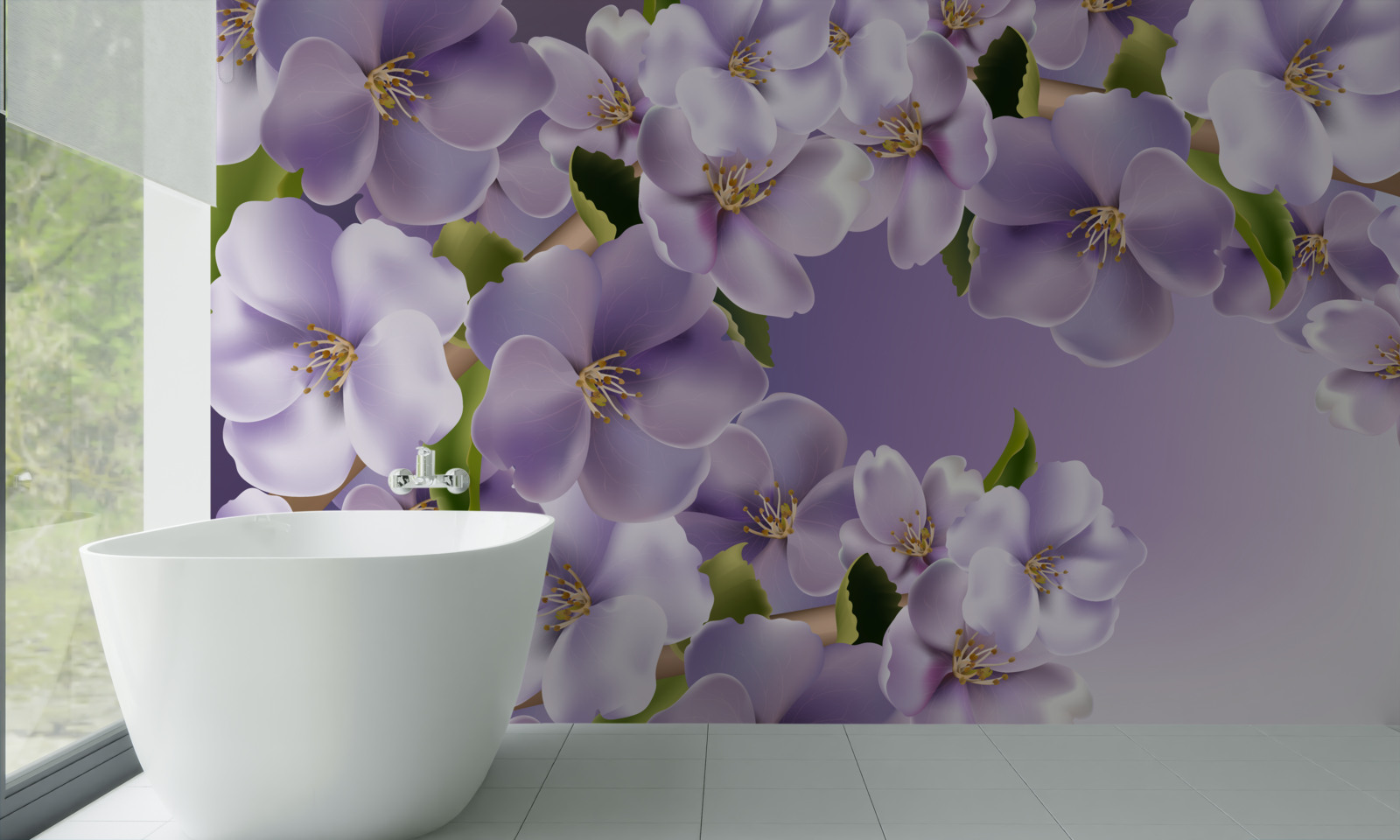 Fototapeta subtelne odcienie bzu w delikatnym kwiecie orchidei