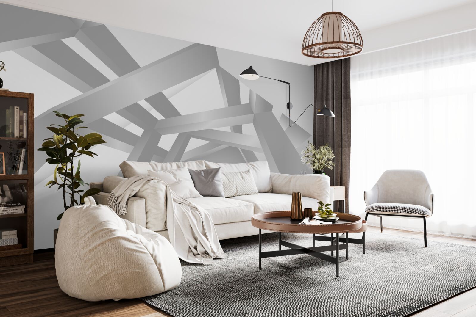Fototapet coridor cu un model geometric luminos