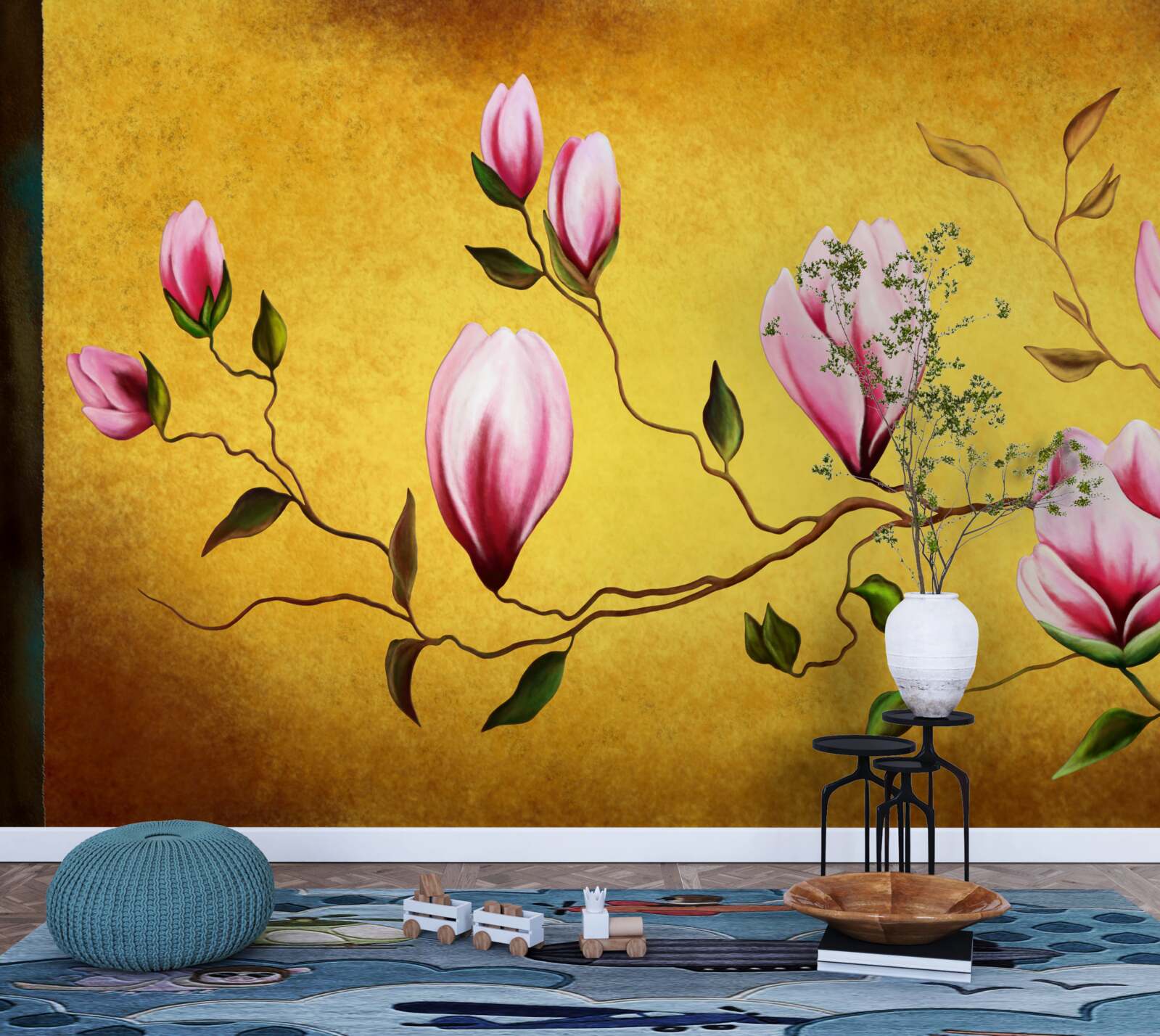 Fototapet magnolii roz din japonia