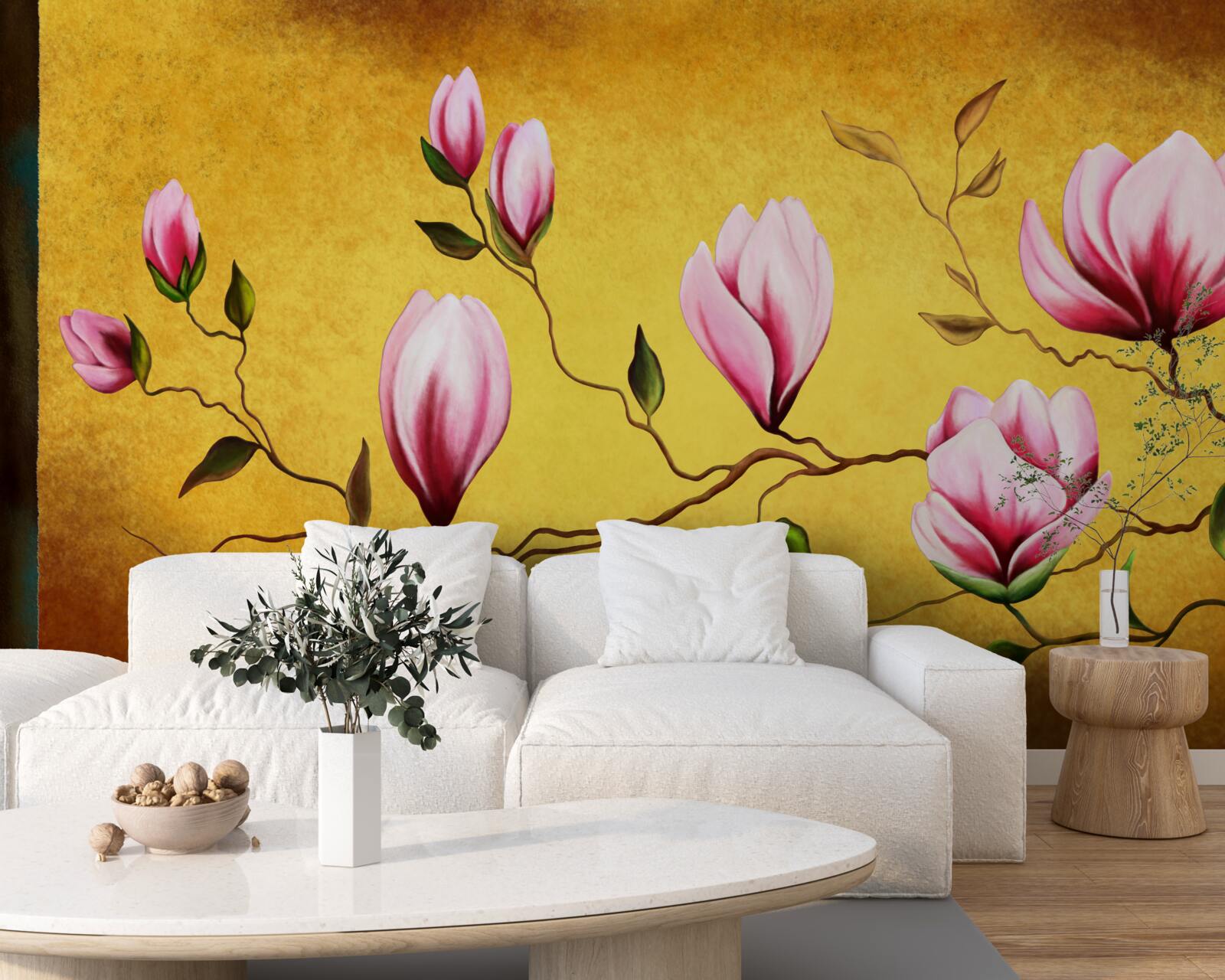 Fototapet magnolii roz din japonia