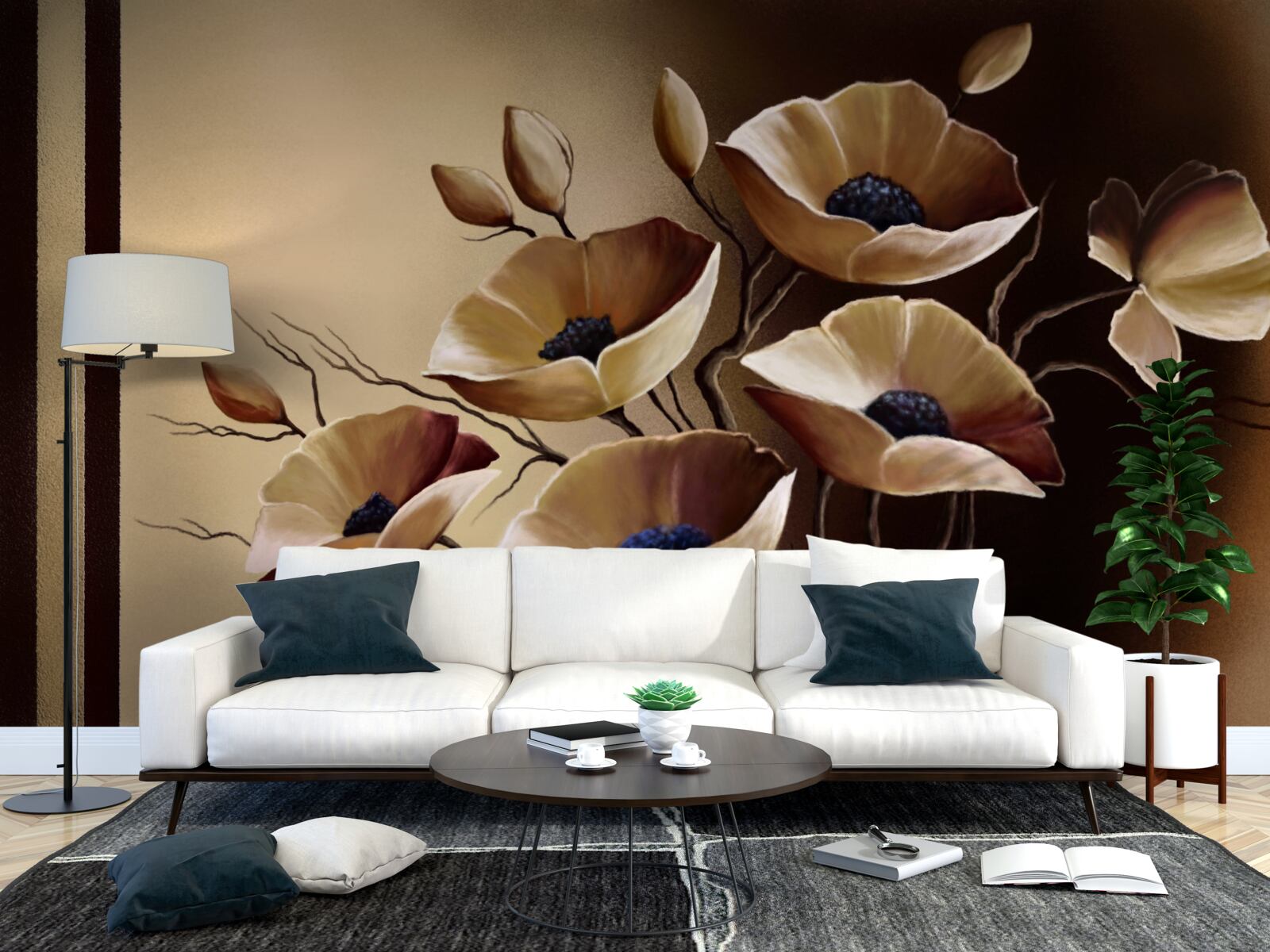 Fototapet maci bej într-un stil abstract