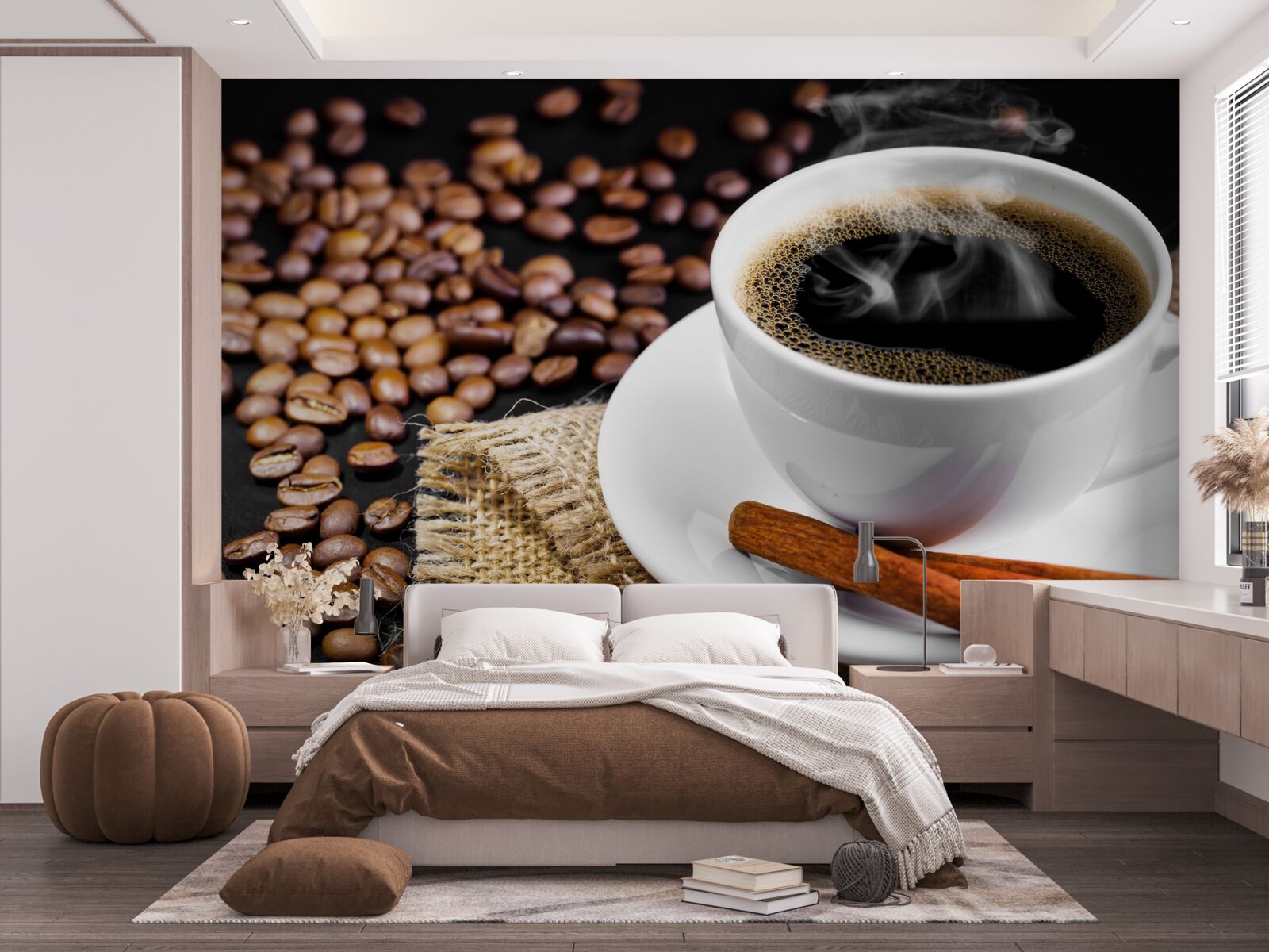 Fototapet ceașcă de cafea cu crenguțe de scorțișoară