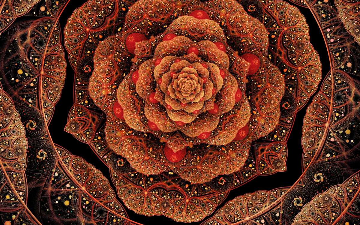 Fototapet un fractal maro a cărui formă seamănă cu o bujor