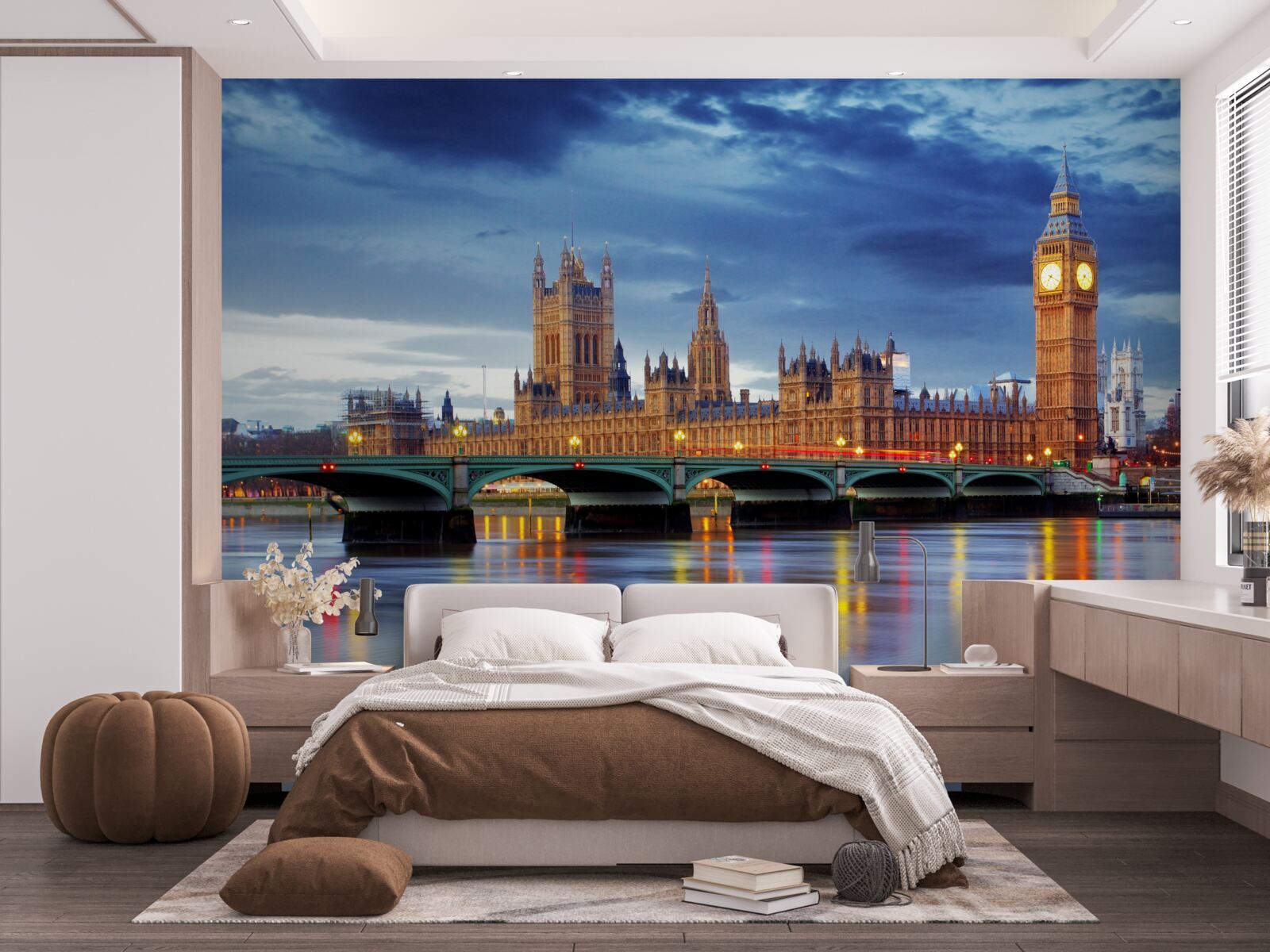 Fototapet reflectarea parlamentului britanic în apa râului