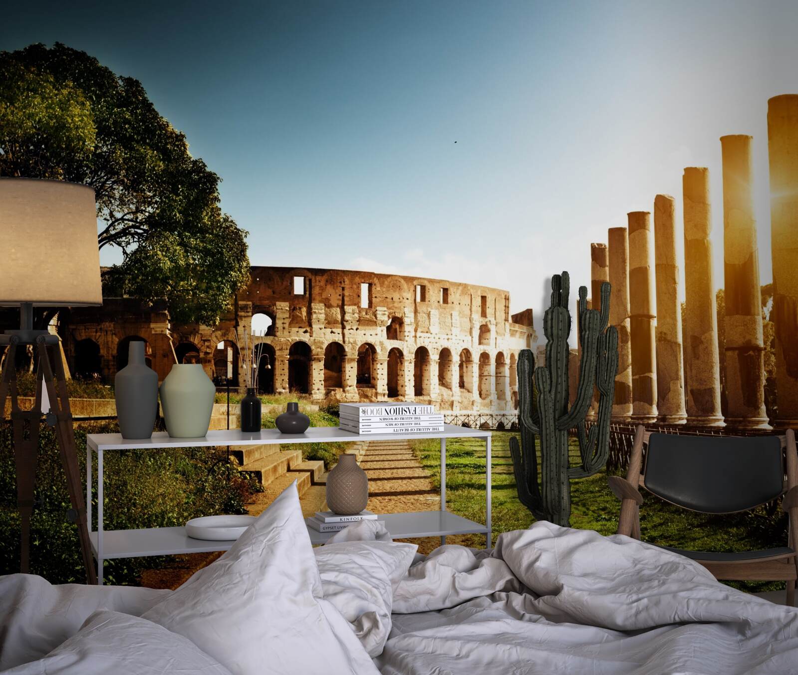 Fototapet apus de soare la colosseumul roman
