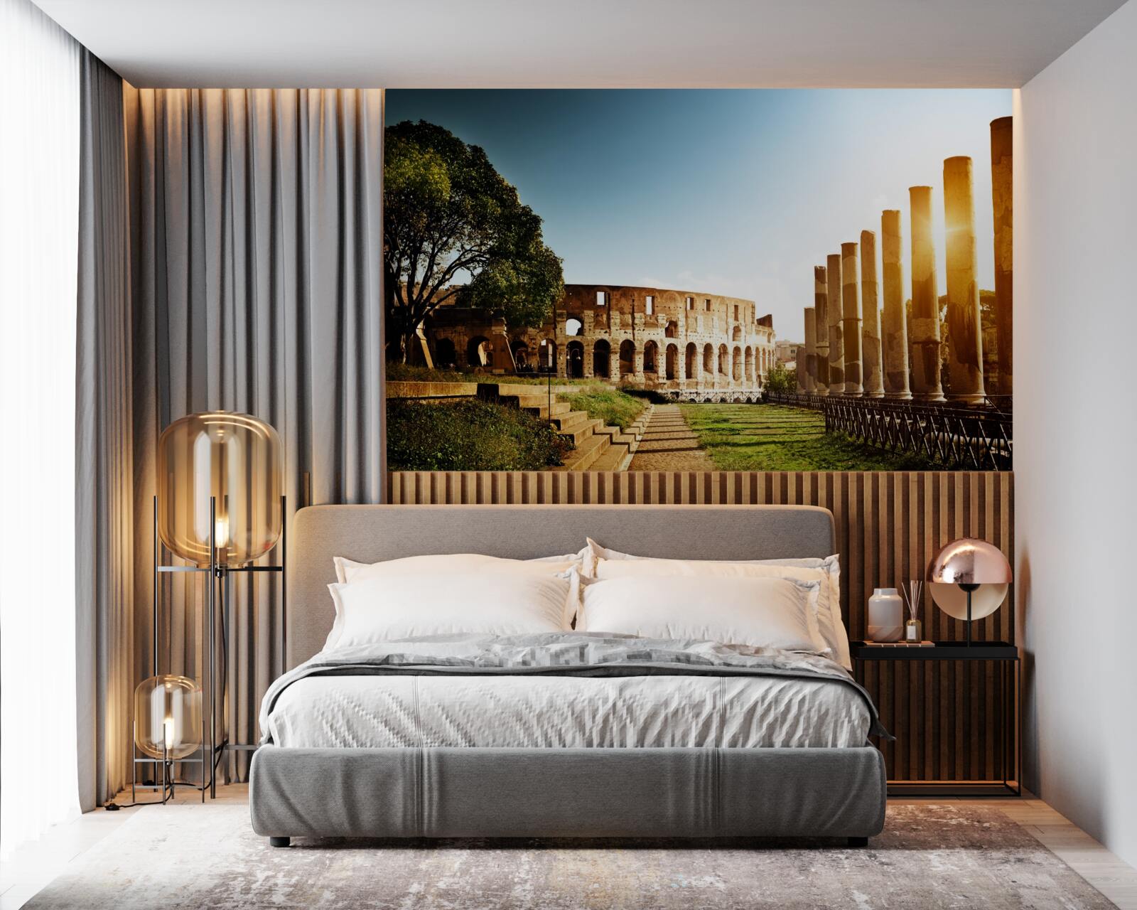 Fototapet apus de soare la colosseumul roman