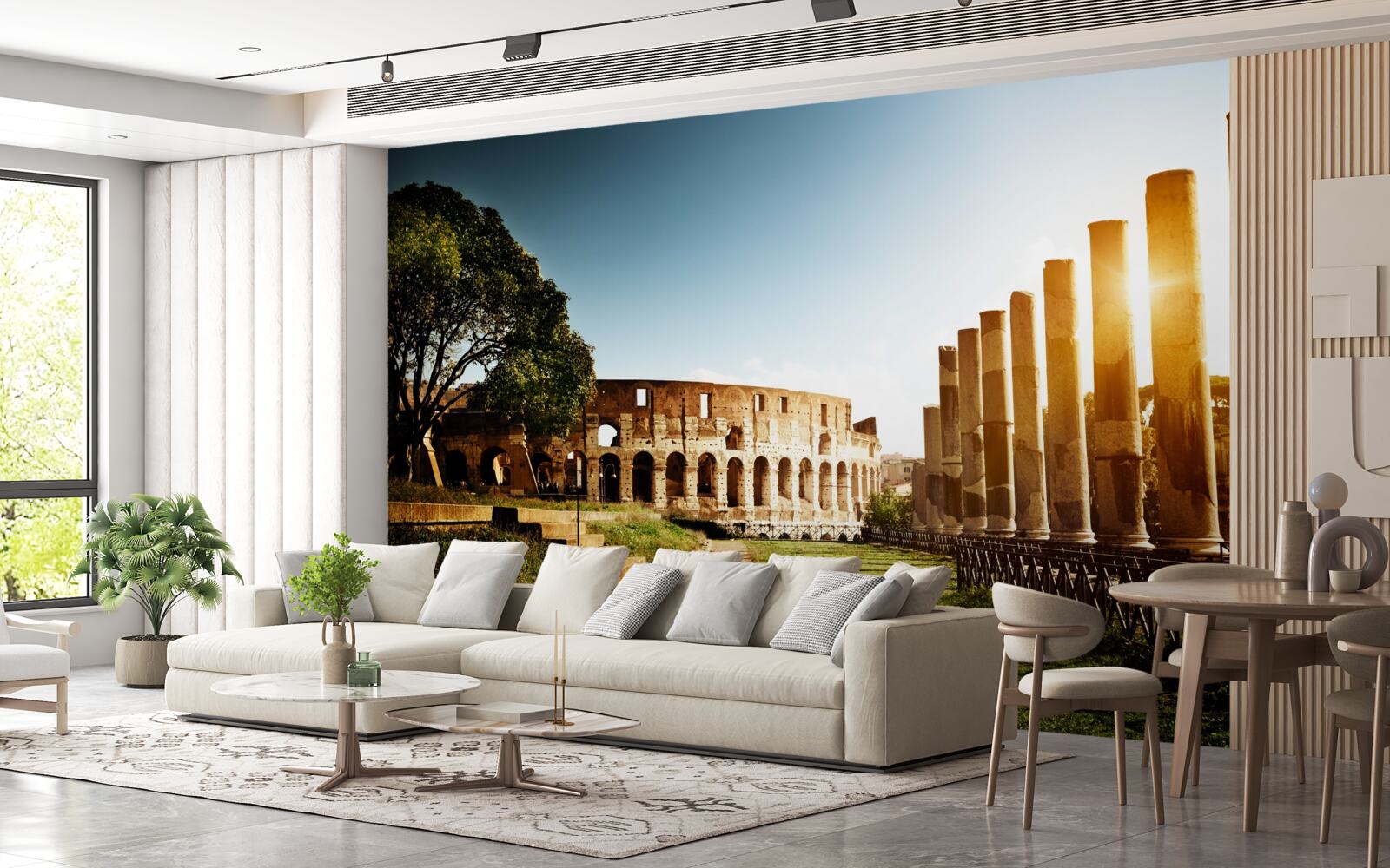 Fototapet apus de soare la colosseumul roman