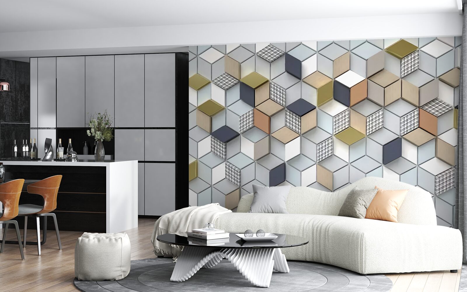 Fototapet forme volumetrice cubice