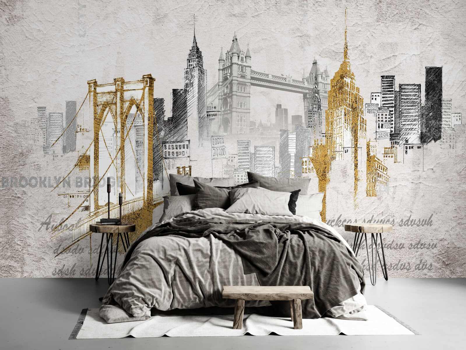 Fototapet abstract new york în stil vintage