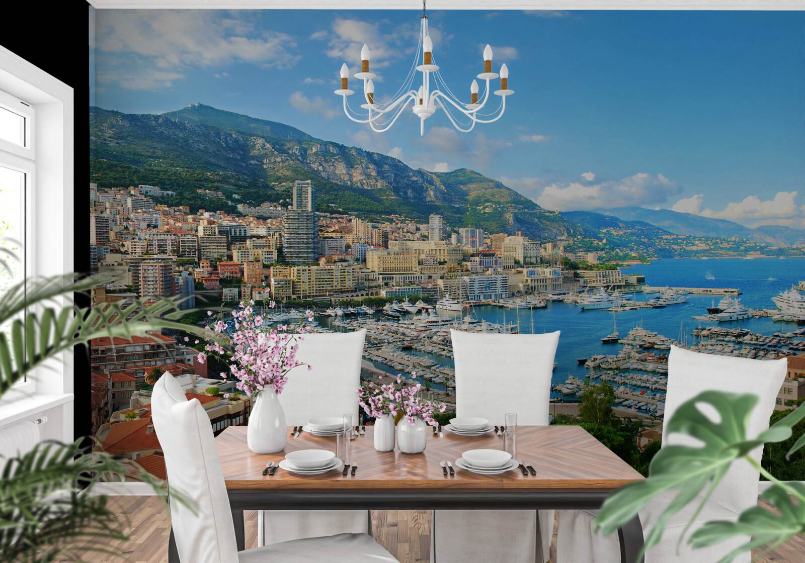 Fototapet monaco este un golf unde se adună multe iahturi