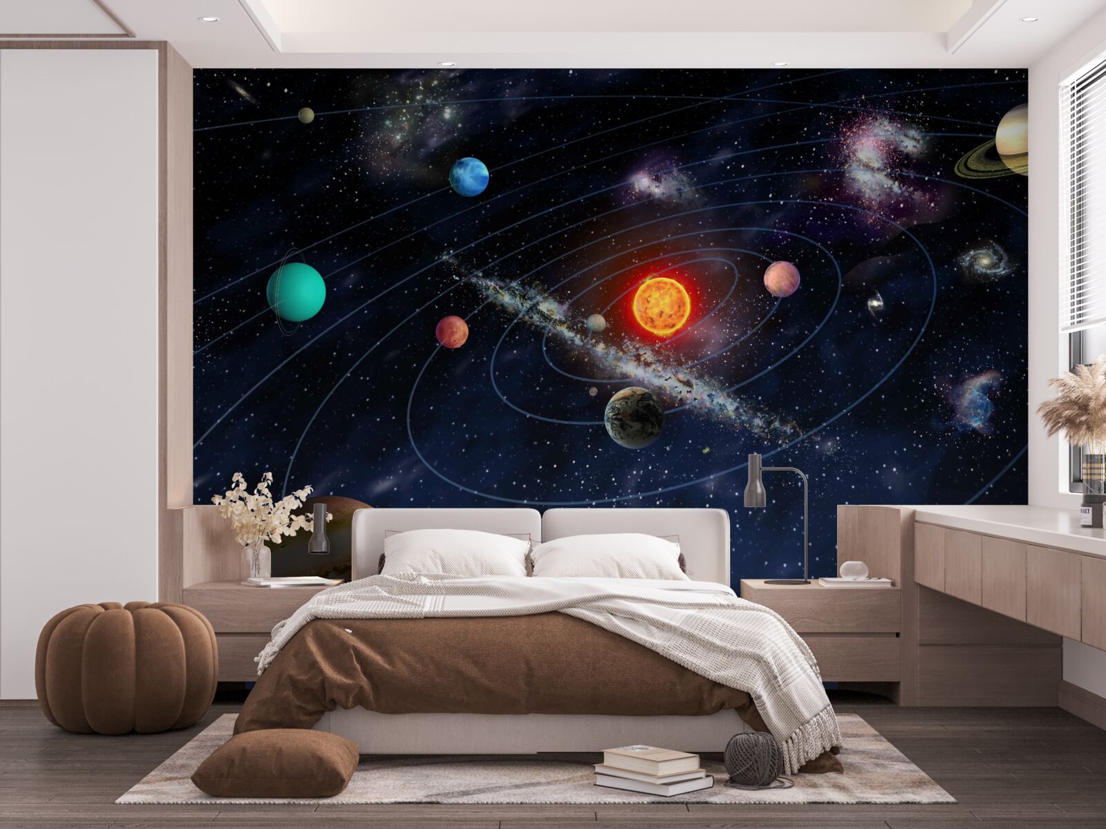 Fototapet schema planetară în spațiu