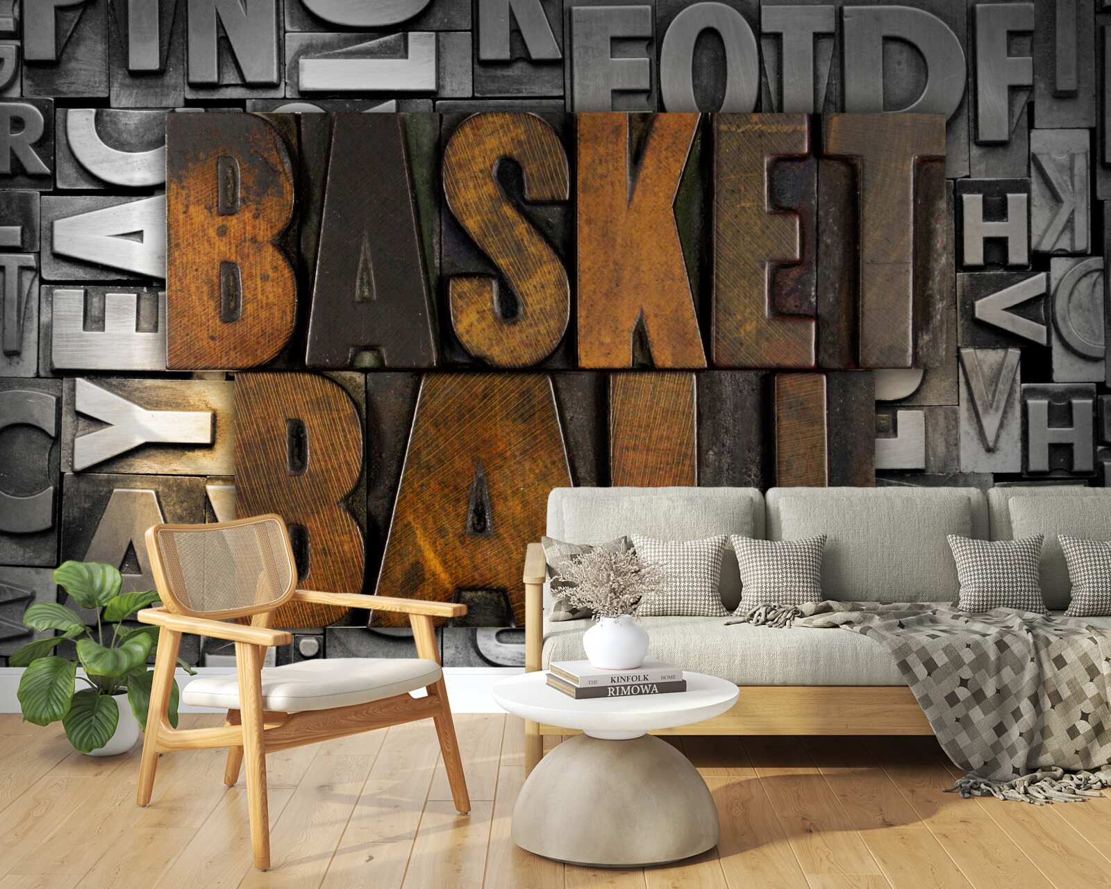 Fototapet "baschet" gravat pe metal