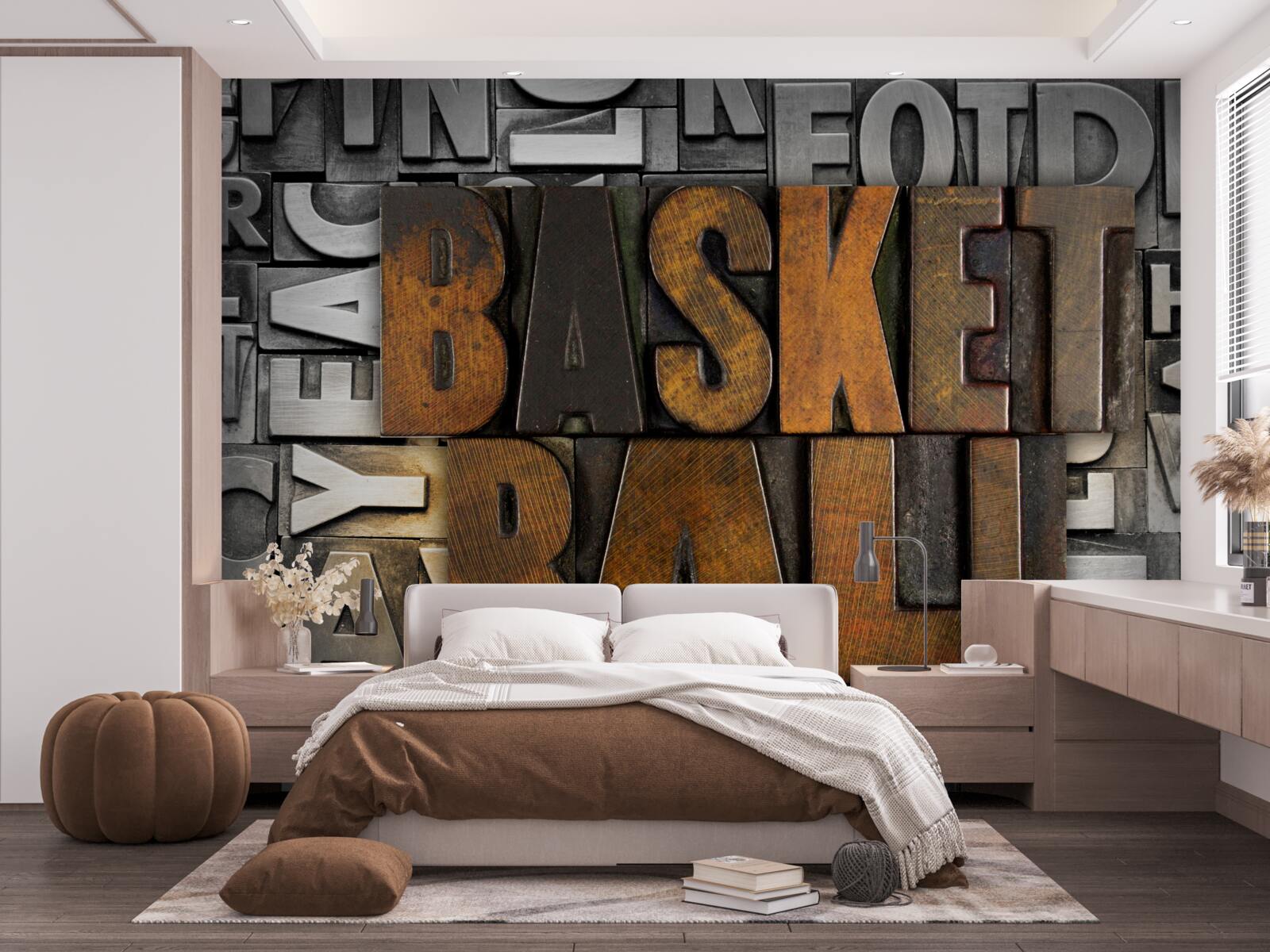 Fototapet "baschet" gravat pe metal