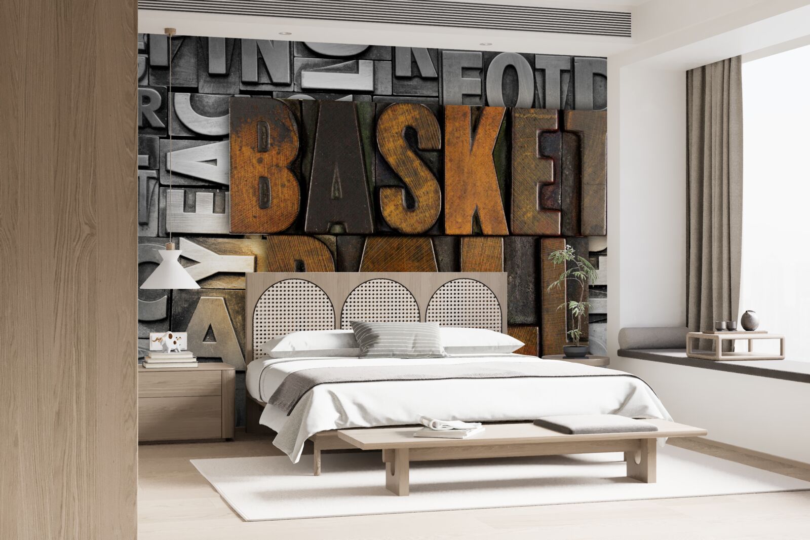 Fototapet "baschet" gravat pe metal
