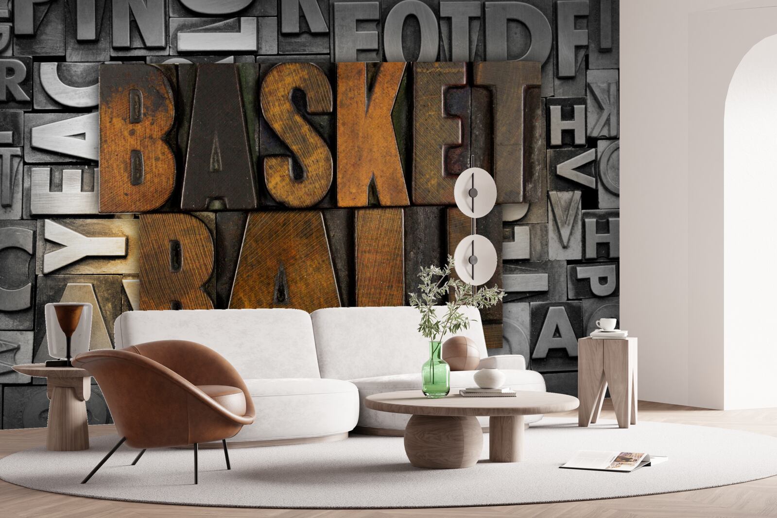 Fototapet "baschet" gravat pe metal