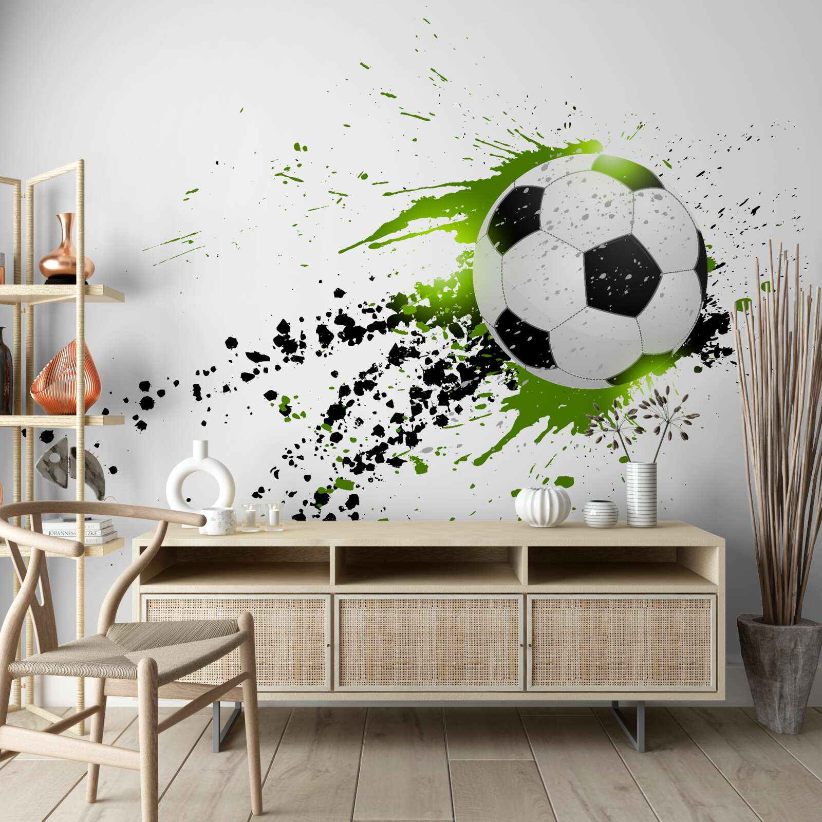 Fototapet fotbal pe fundal alb