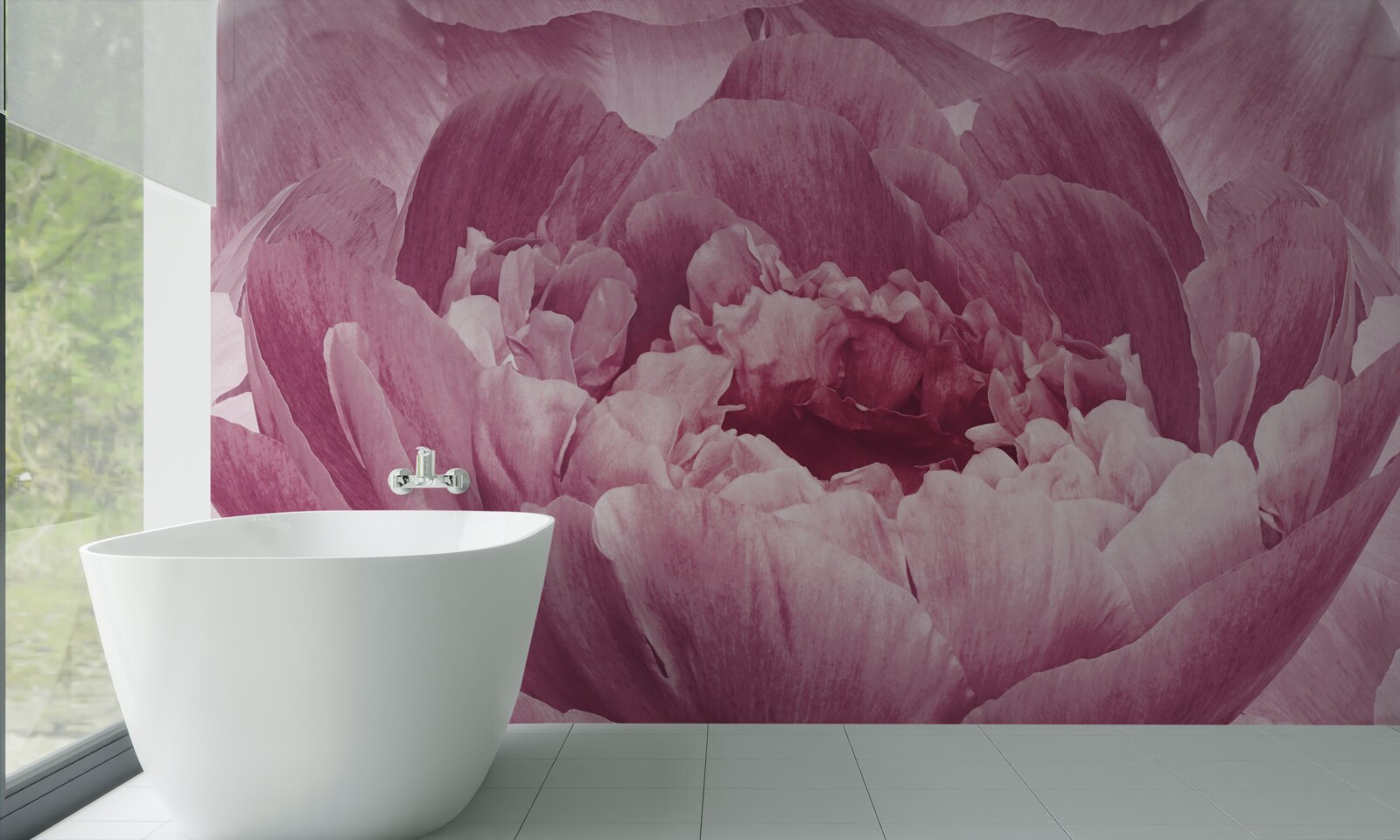 Fototapet floare abundentă de aster roz
