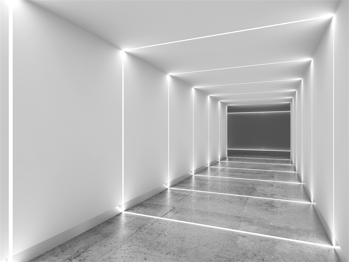 Fototapet pasaj luminat de lumină albă