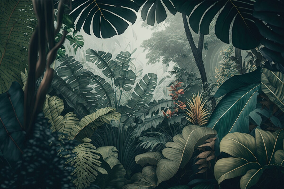 Fototapet vegetație tropicală luxuriantă
