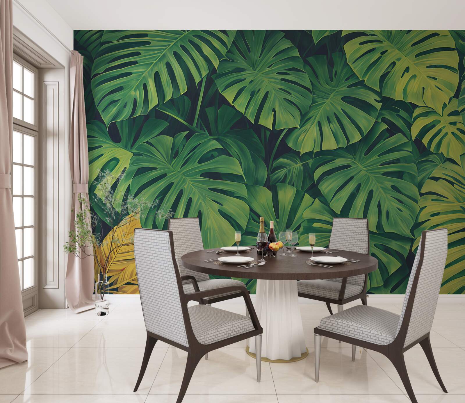 Fototapet monstera au frunze tropicale luxuriante