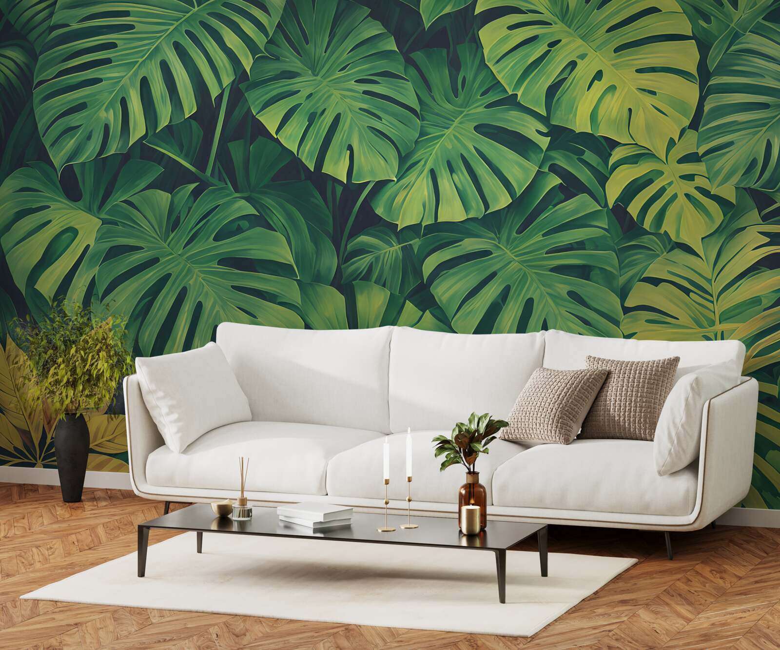 Fototapet monstera au frunze tropicale luxuriante