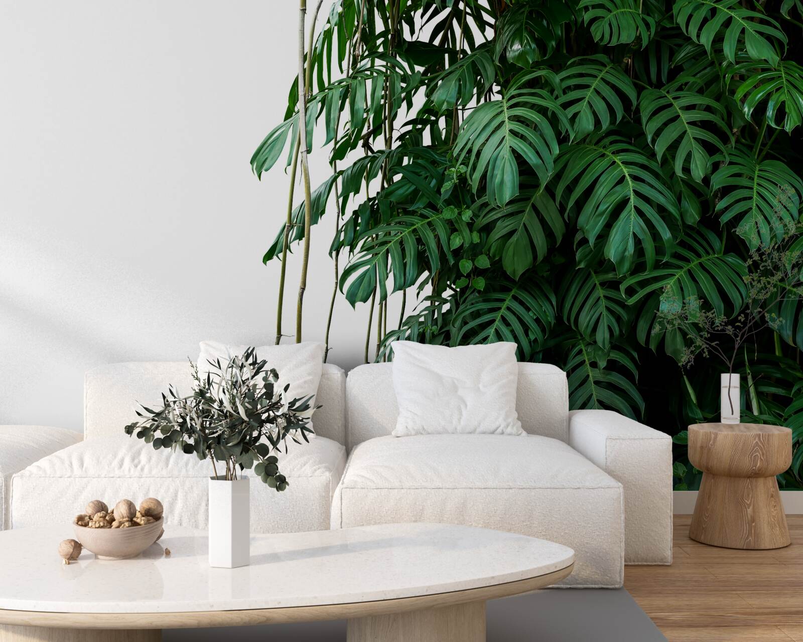 Fototapet frunze dense de monstera în nuanțe de verde