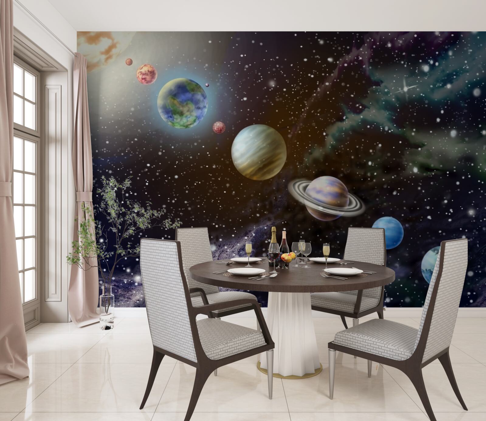 Fototapet planetele din spațiu sunt aliniate