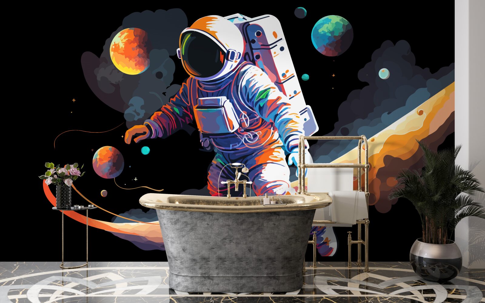 Fototapet astronaut în univers