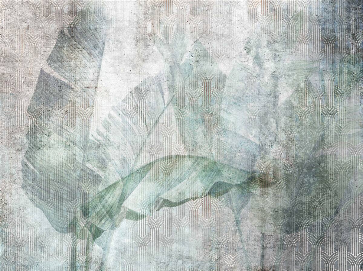 Fototapet Acuarele inspirate de plantele din junglă