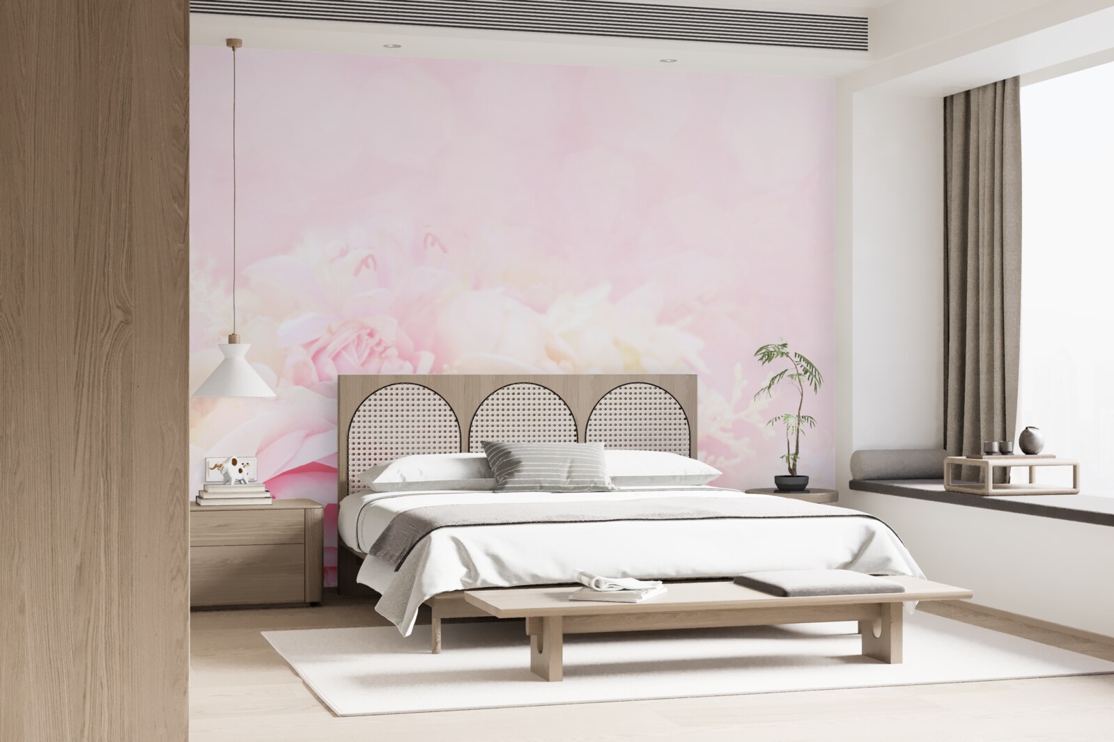Fototapet bujor roz trandafir set