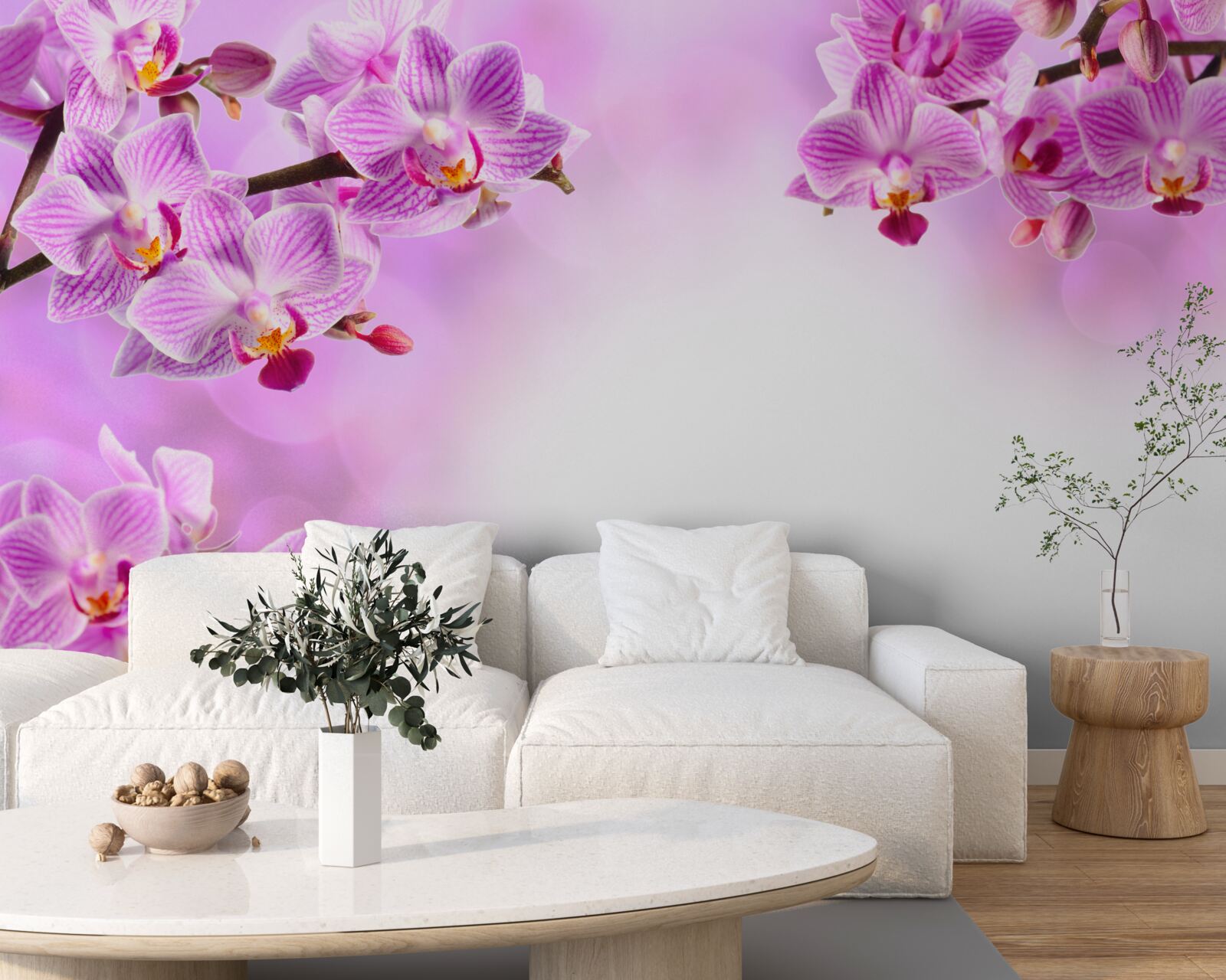 Fototapet ramuri de orhidee liliac acoperite cu flori