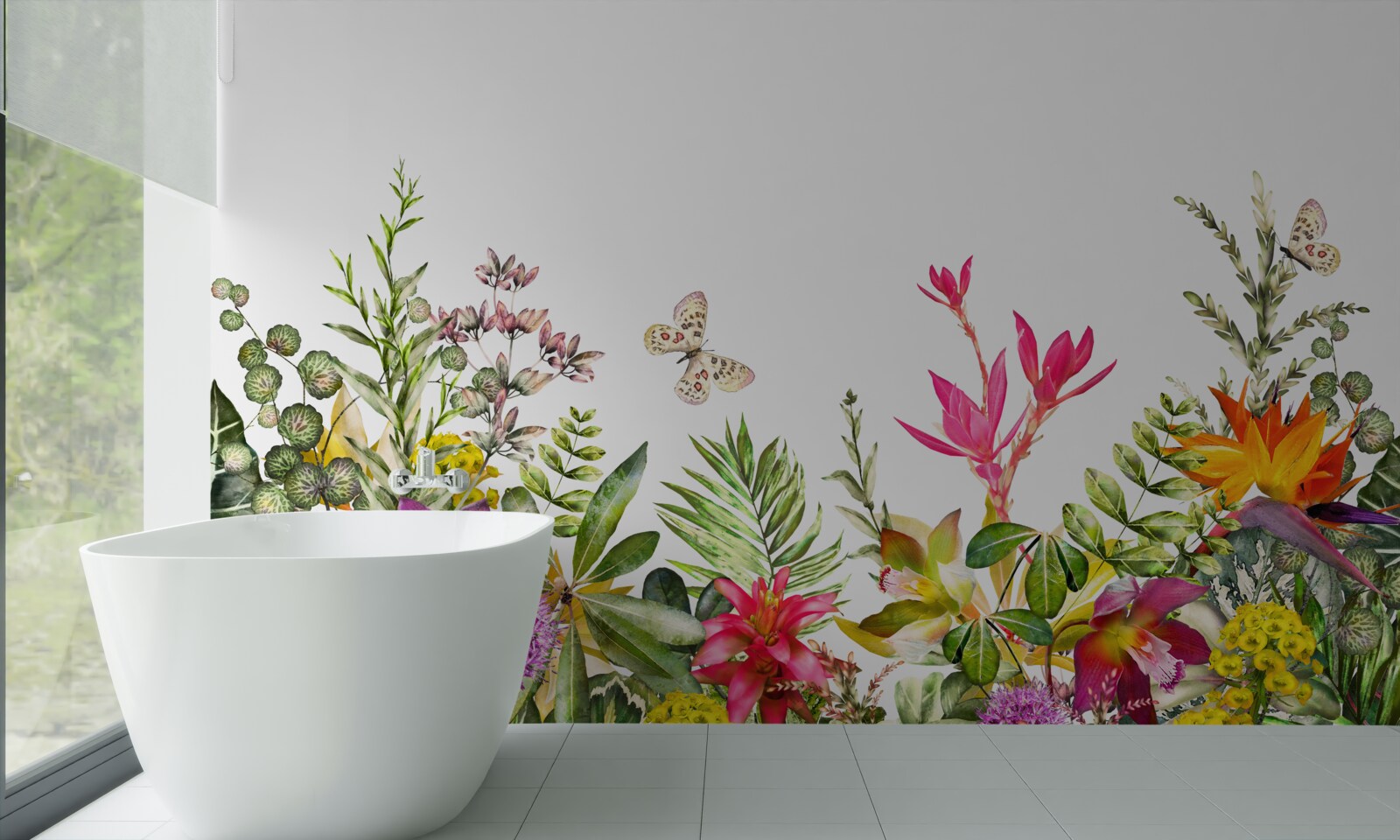 Fototapet plante tropicale cu culori strălucitoare de vară