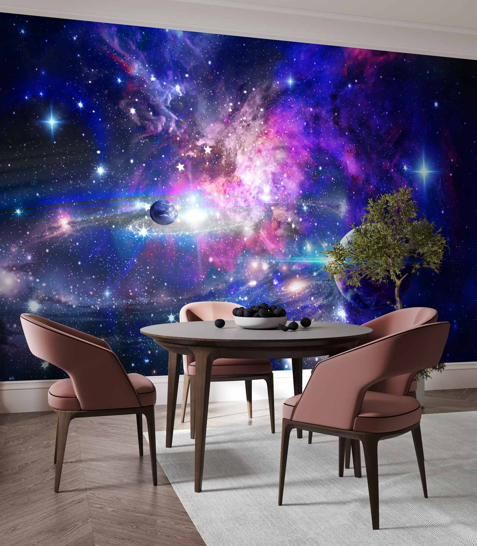 Fototapet planete și galaxii