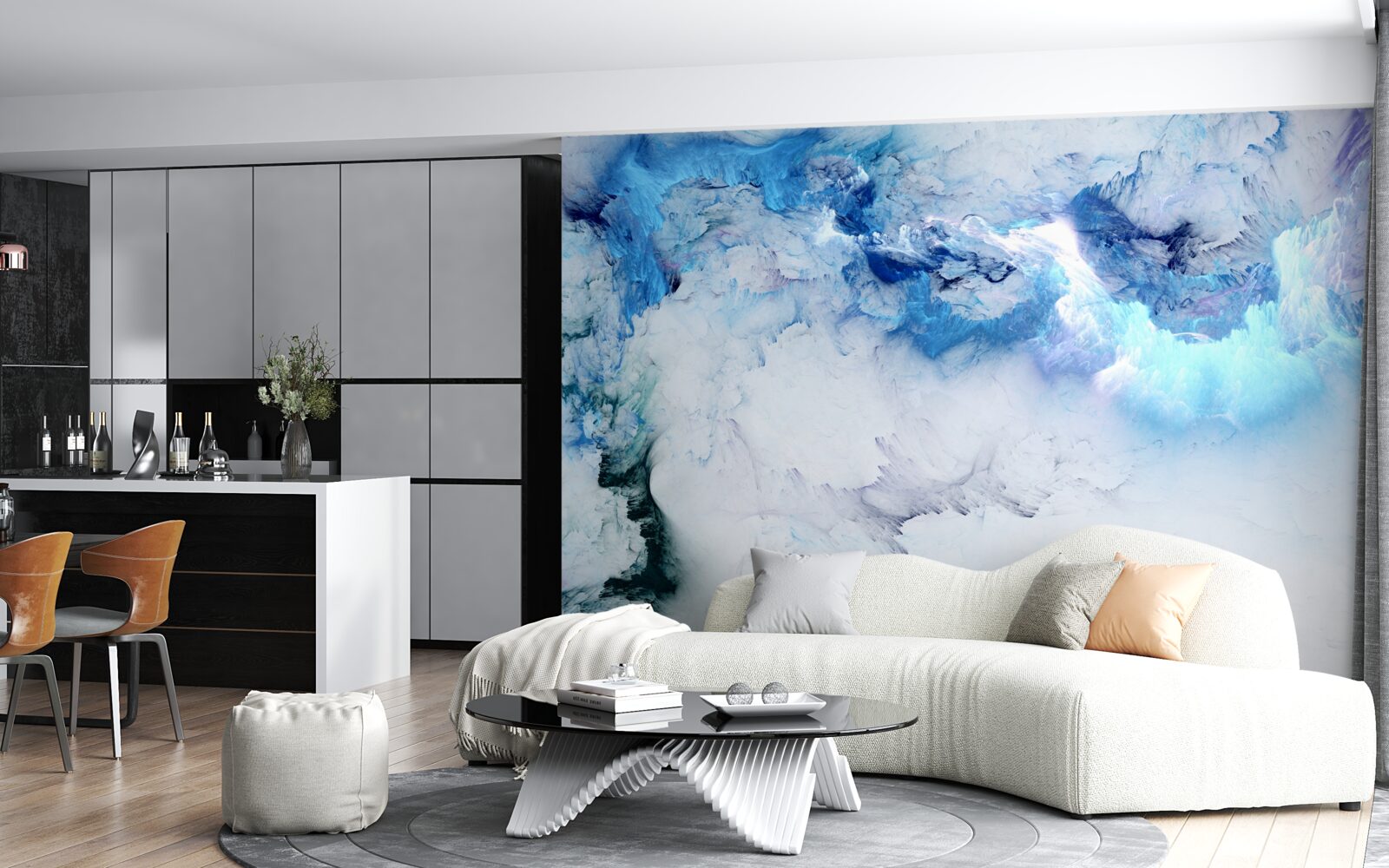 Fototapet fundal abstract pitoresc realizat din lichid colorat
