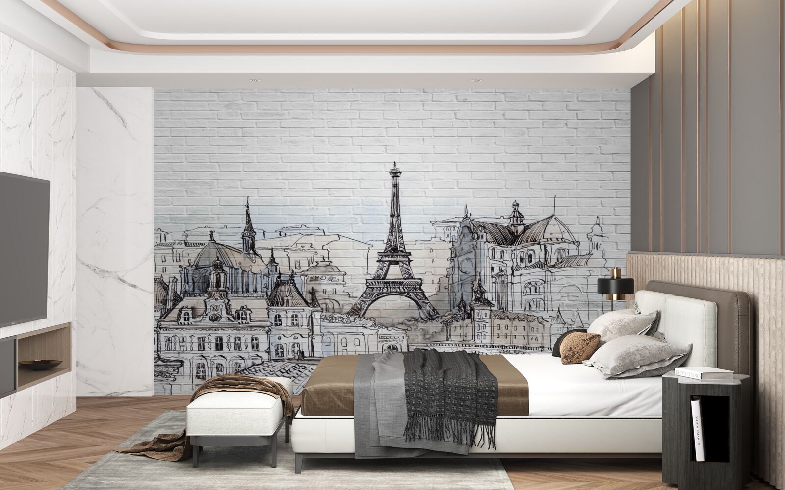 Fototapet fotografie a monumentelor din paris