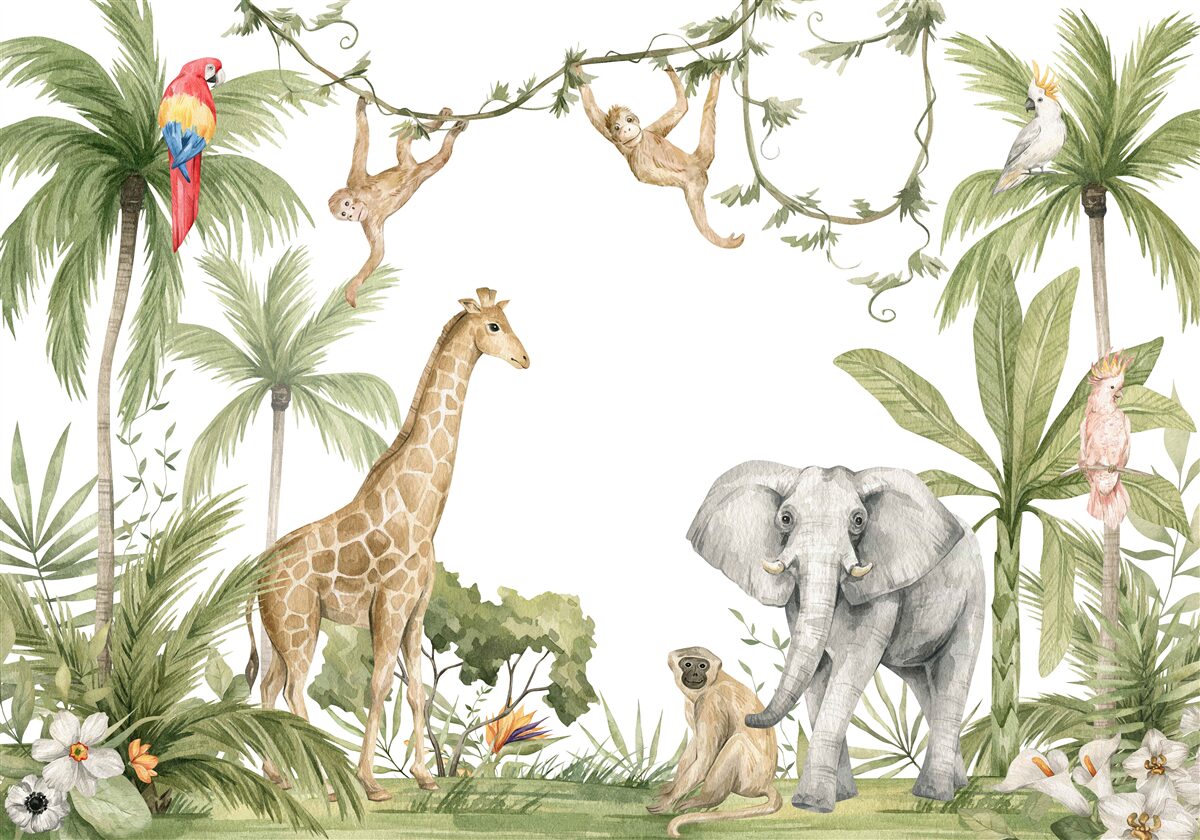 Fototapet animale din pădurea tropicală