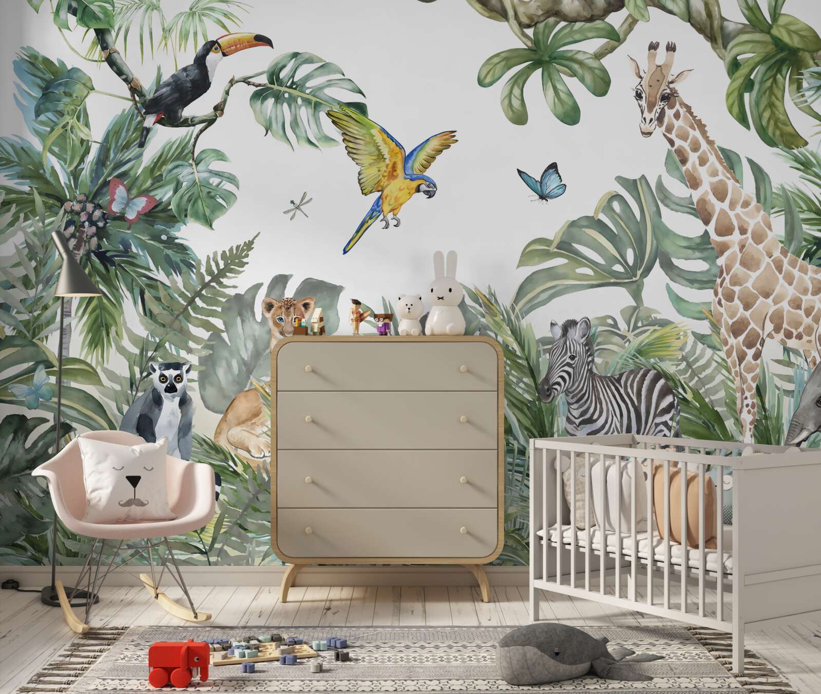 Fototapet diverse animale cutreieră tropicele