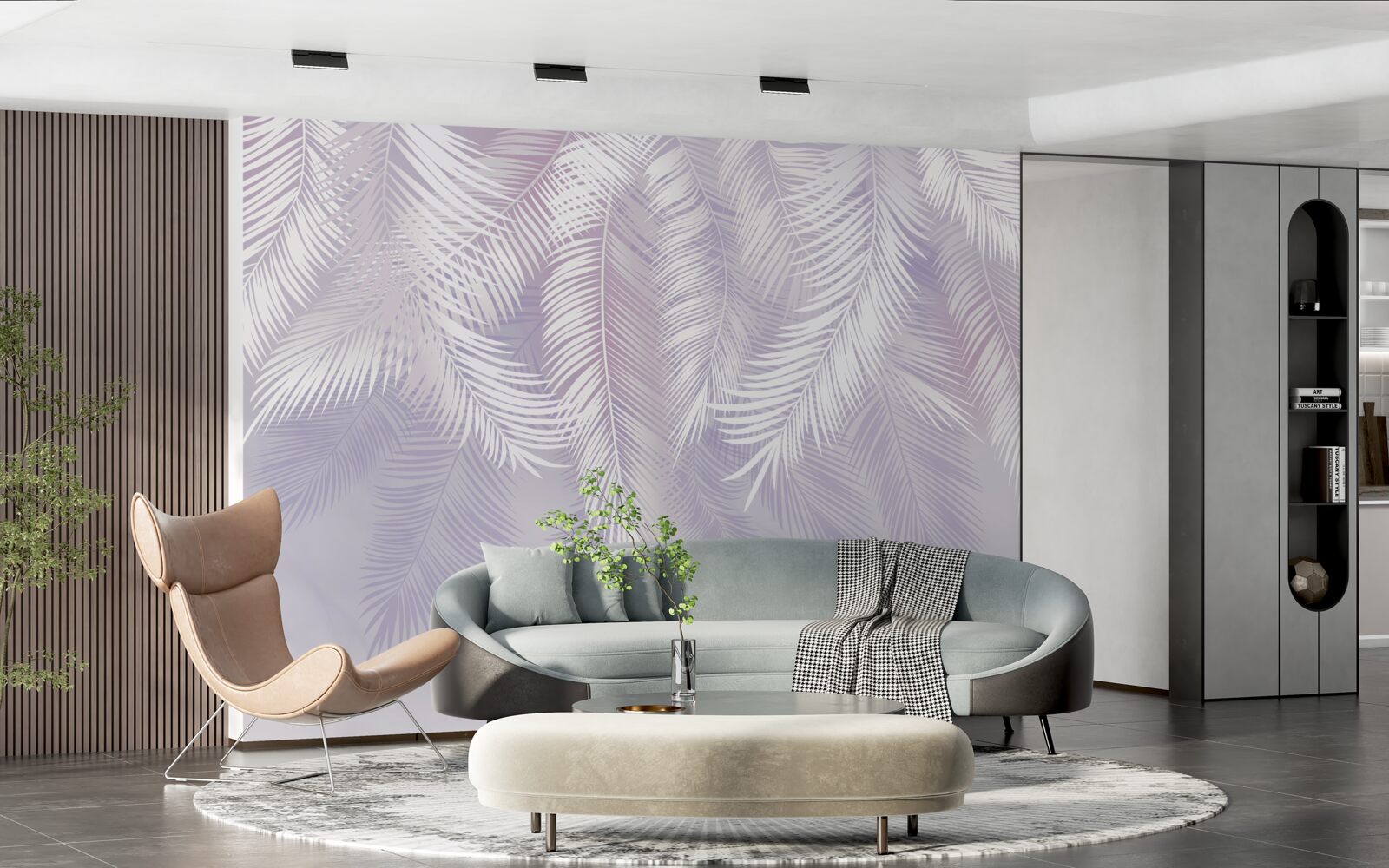 Fototapet frunze tropicale care cad