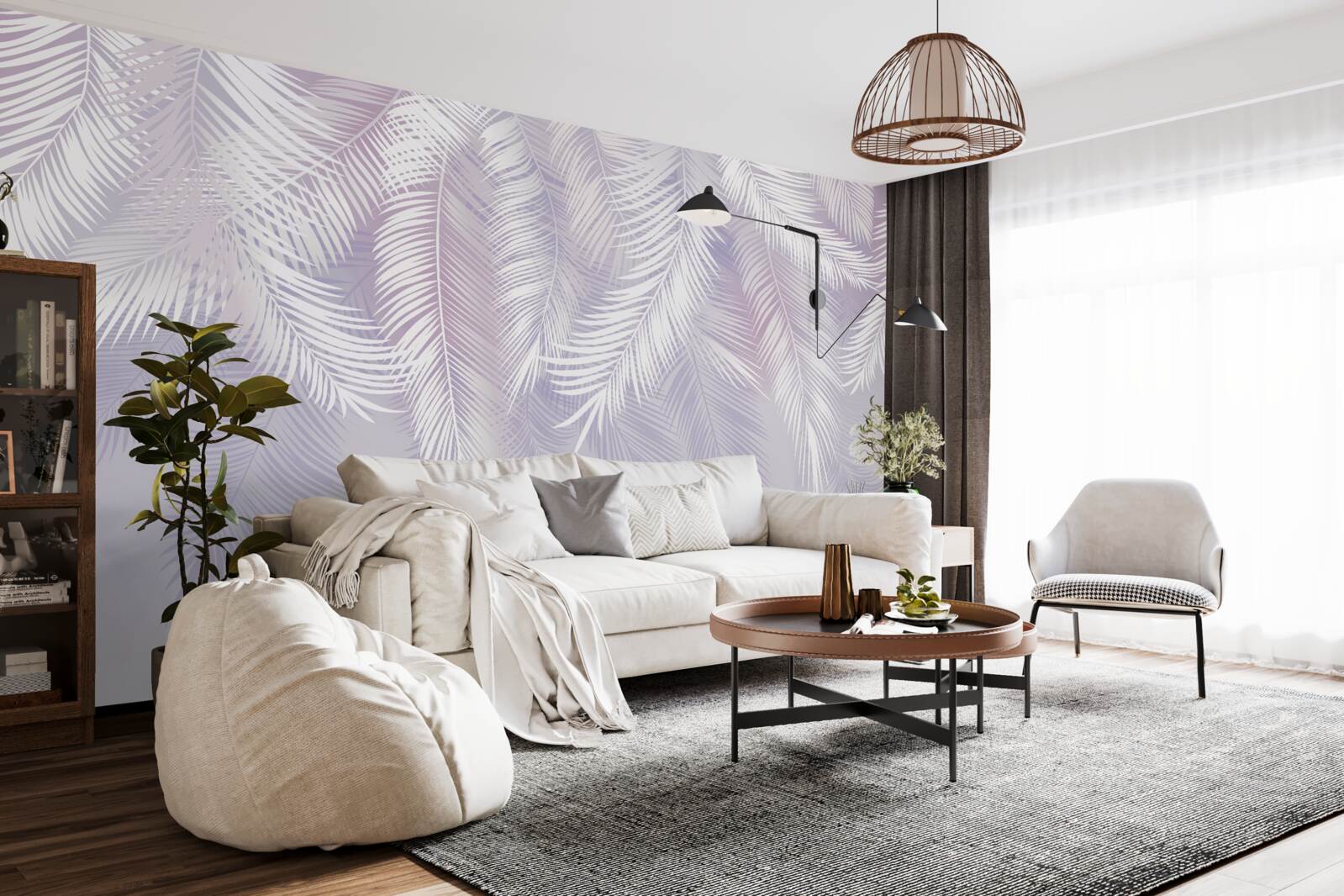Fototapet frunze tropicale care cad