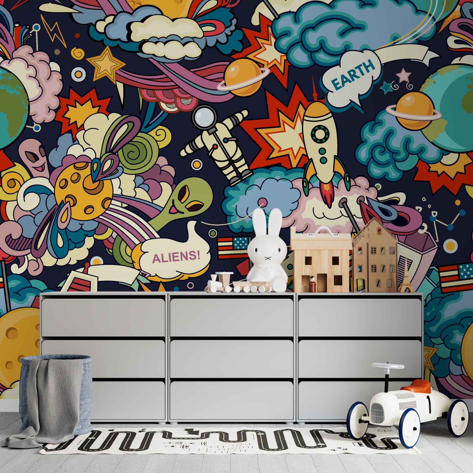 Fototapet graffiti colorat și luminos