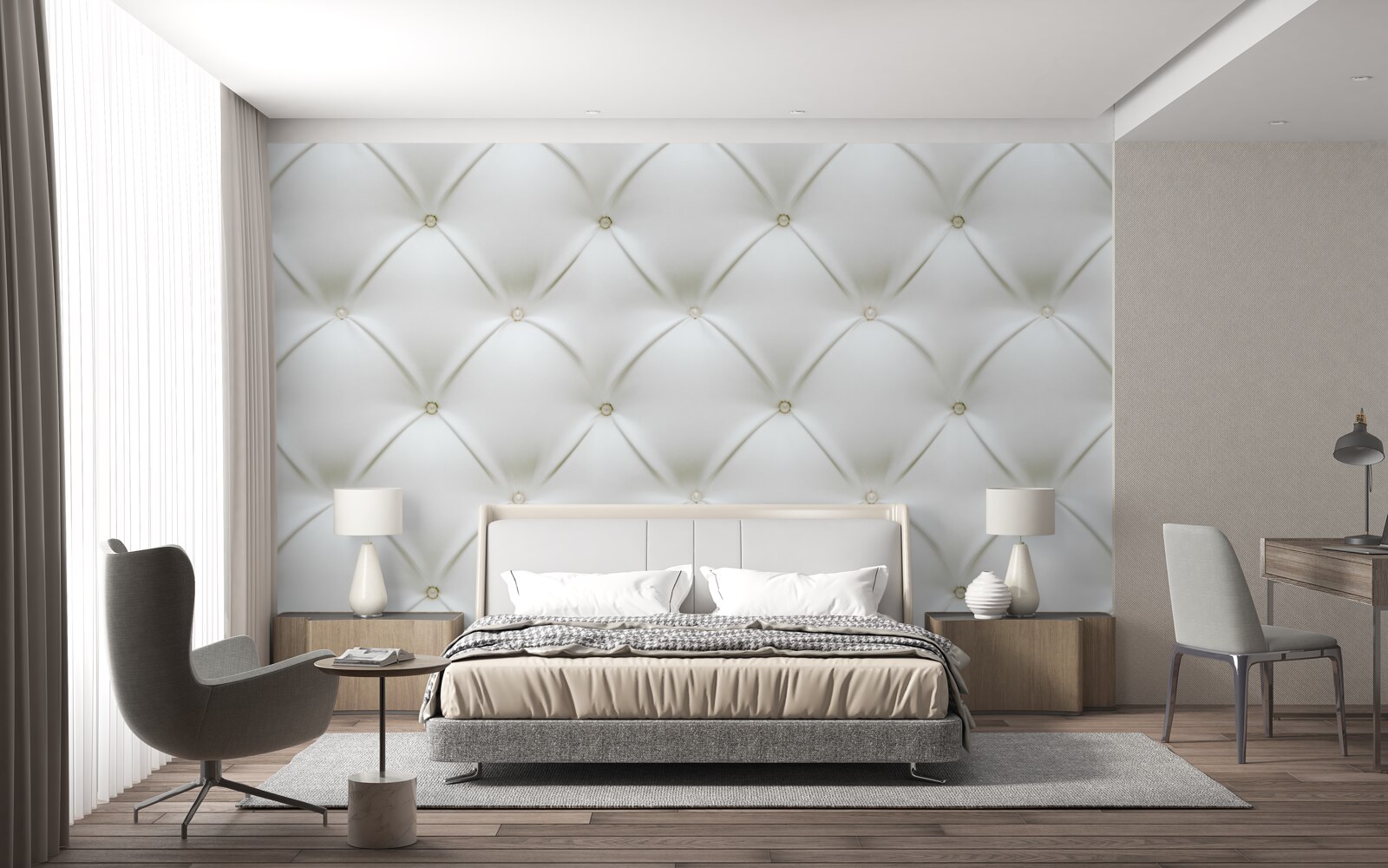 Fototapet Textura cu perle aurii într-un design tridimensional