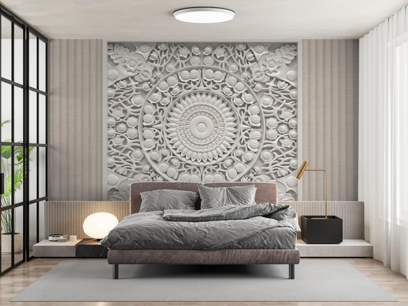 Fototapet relief de volum pe un fundal gri