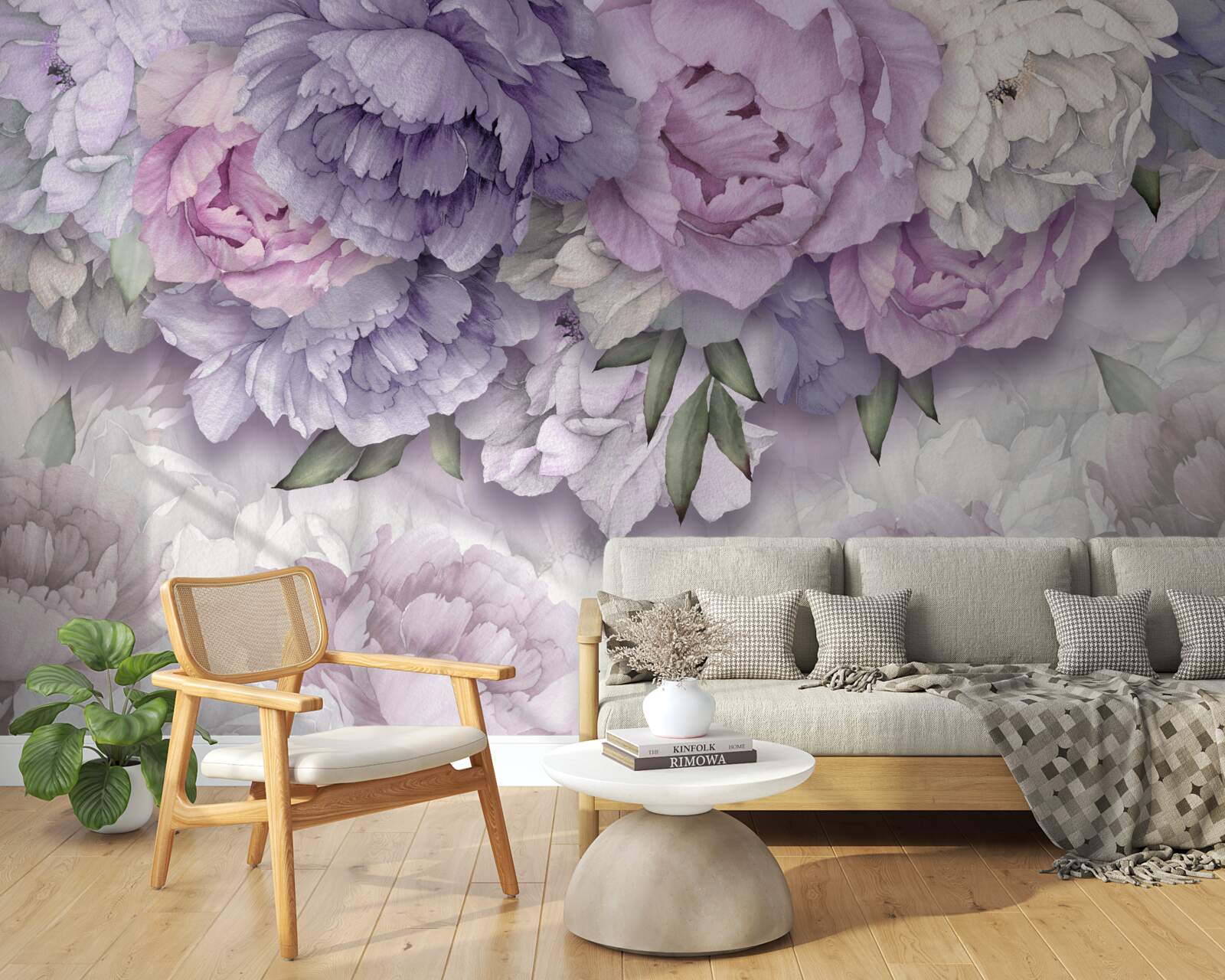 Fototapet flori cu o nuanță delicată de liliac