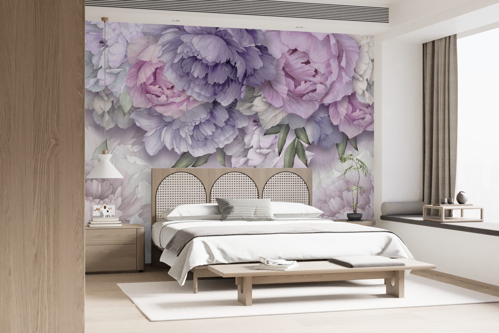 Fototapet flori cu o nuanță delicată de liliac