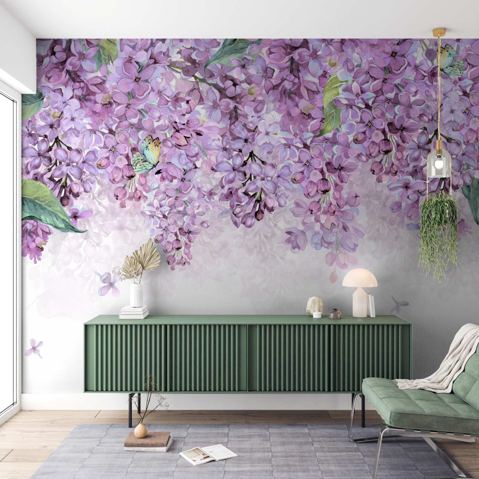 Fototapet lumină violet liliac de perete
