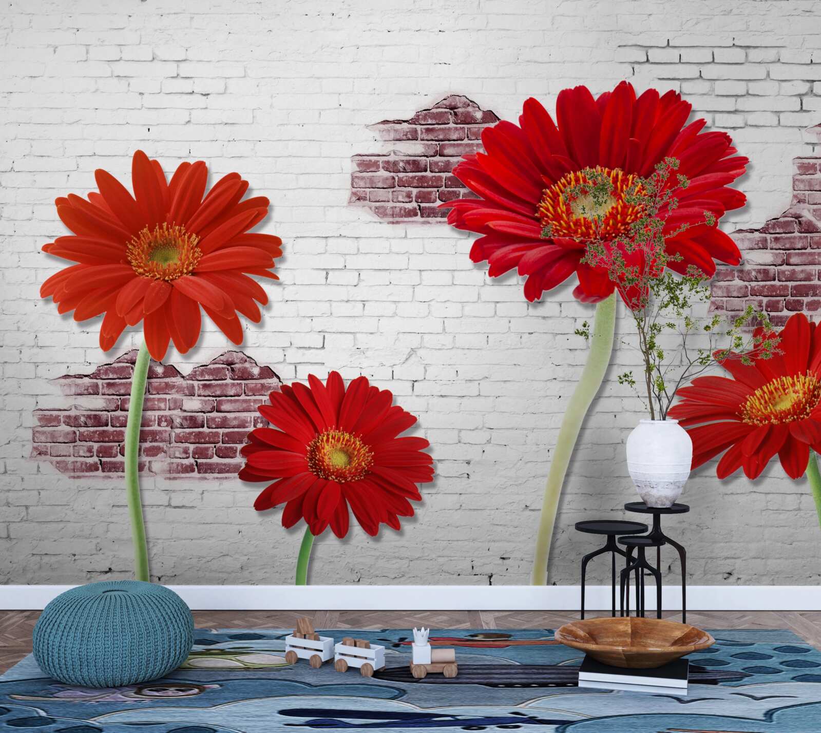 Fototapet gerbera roșu elegant