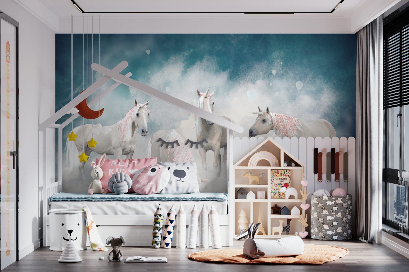 Fototapet nori plini de unicorni